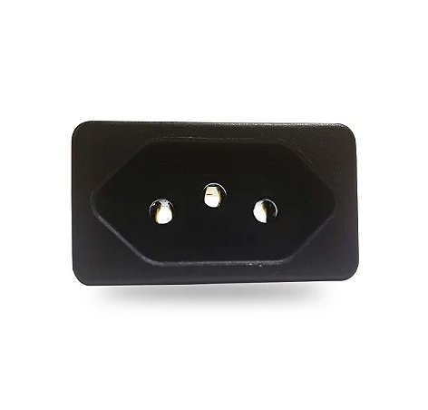 Tomada Fêmea para Aparelhos 2P+T 10A 250V Preta