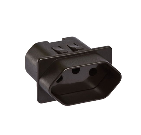 Tomada retangular para painel 2P+T 20A - 250V